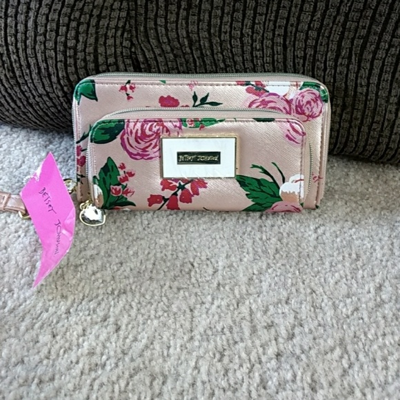 Betsey Johnson Handbags - *** Betsey Johnson rose gold wallet w flowers